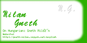 milan gneth business card